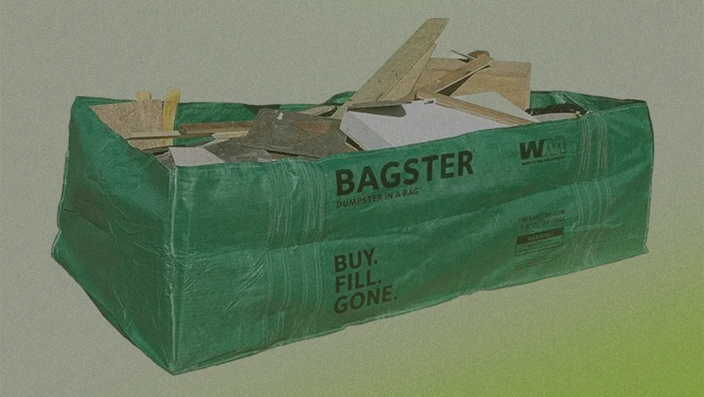 WM bagster filled with trash