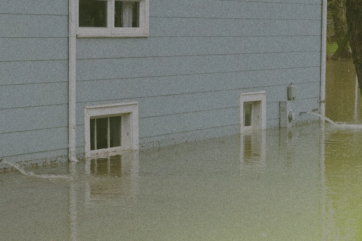 rising water outside of a house