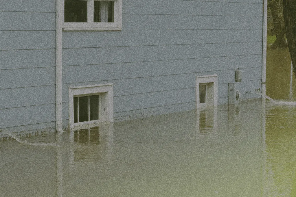rising water outside of a house