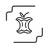 Line drawing of an apple core with a leaf on top, surrounded by a cloud-like shape.