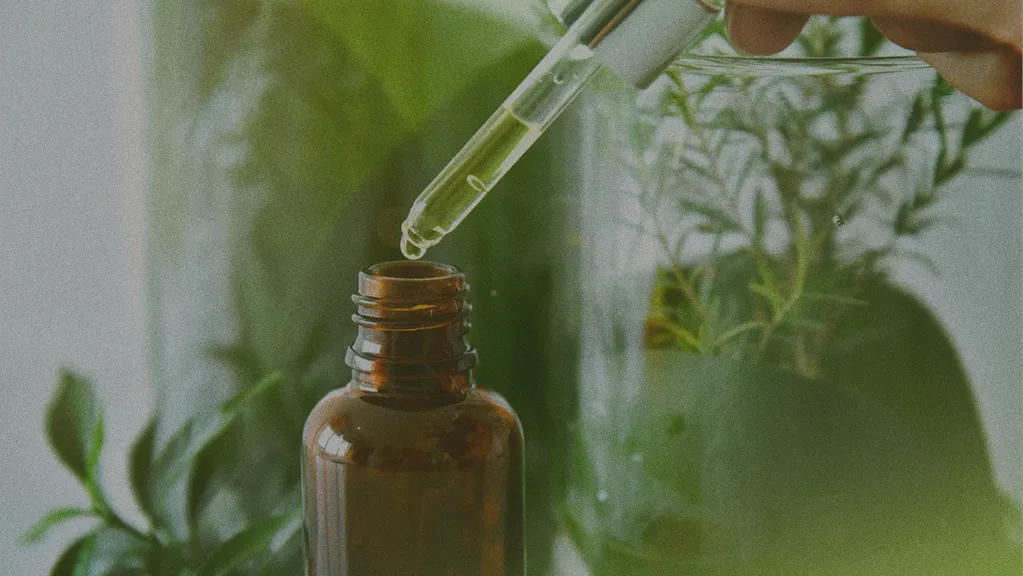 eye dropper and essential oil bottle
