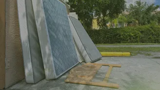 mattresses thrown out on curb