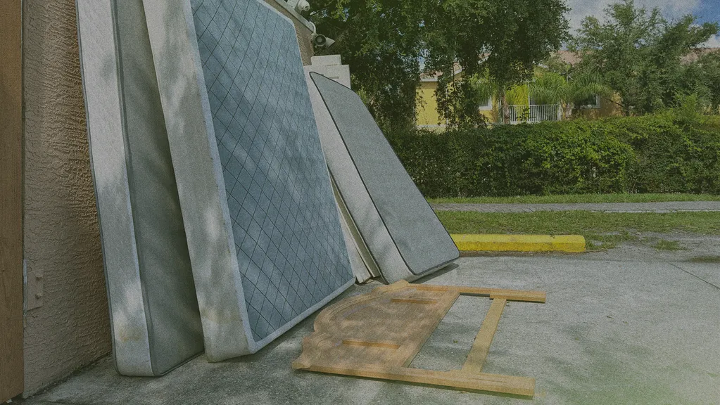 mattresses thrown out on curb